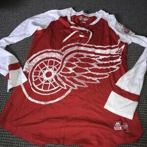 Detroit Red Wings‎ Womens 2XL Long Sleeve Tee By Majestic